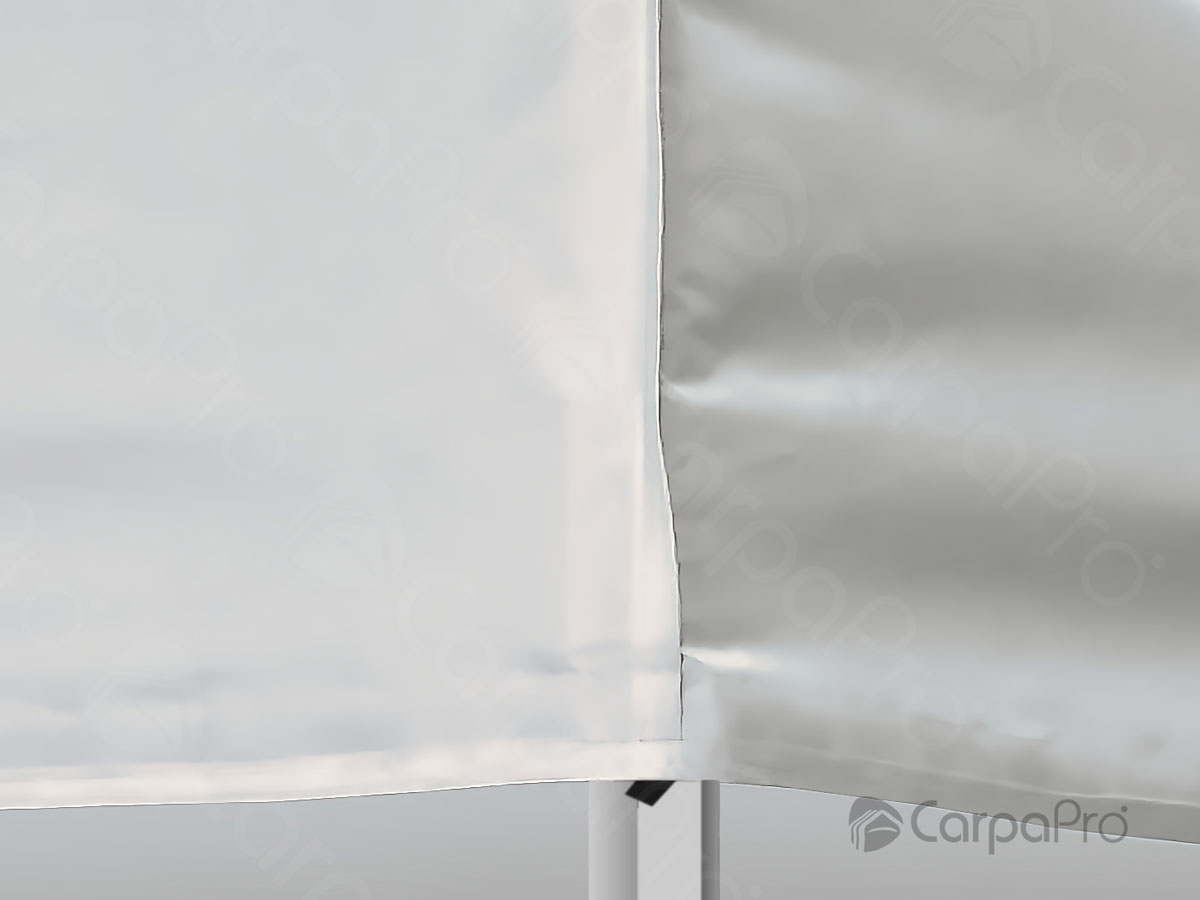 Detalle de esquina reforzada sin ollaos en lona ExtraTex